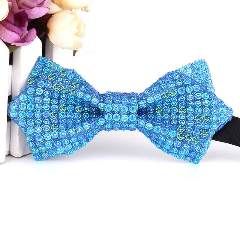 Papillon a punta con paillettes e strass colorati da uomo - Stile n. 8 - image 13