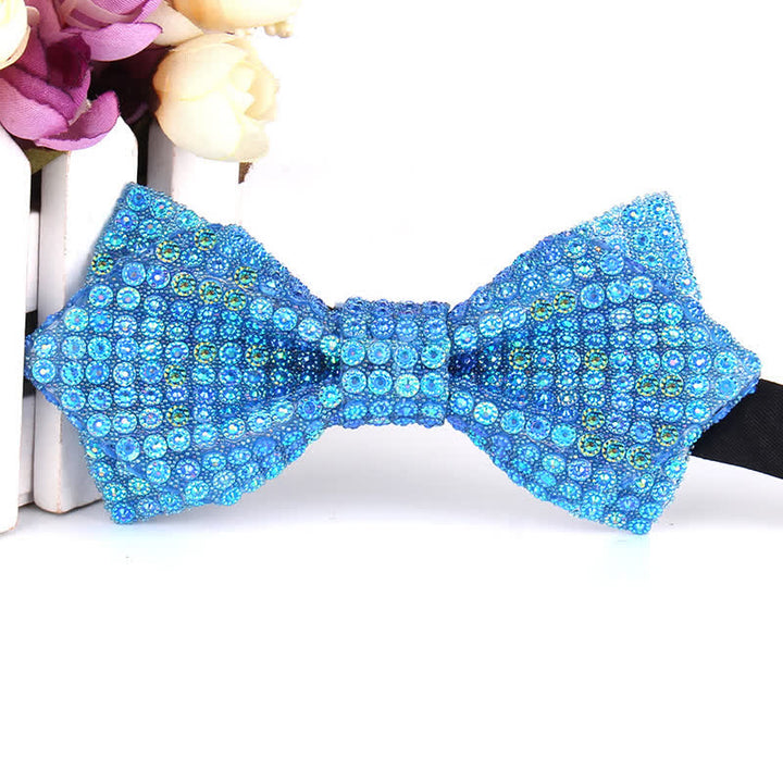Papillon a punta con paillettes e strass colorati da uomo - Stile n. 8 - image 13