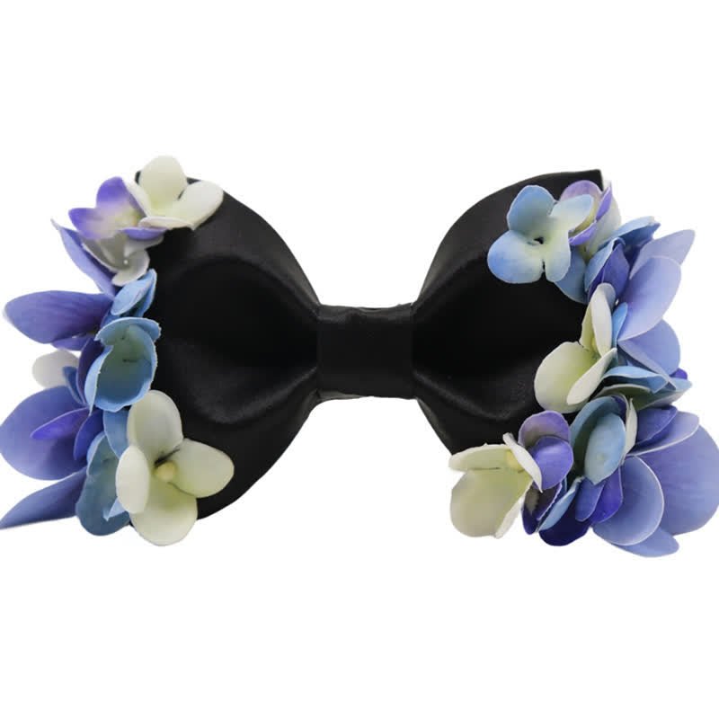 Papillon da uomo con fiori artificiali viola e bianchi da giardino - image 4