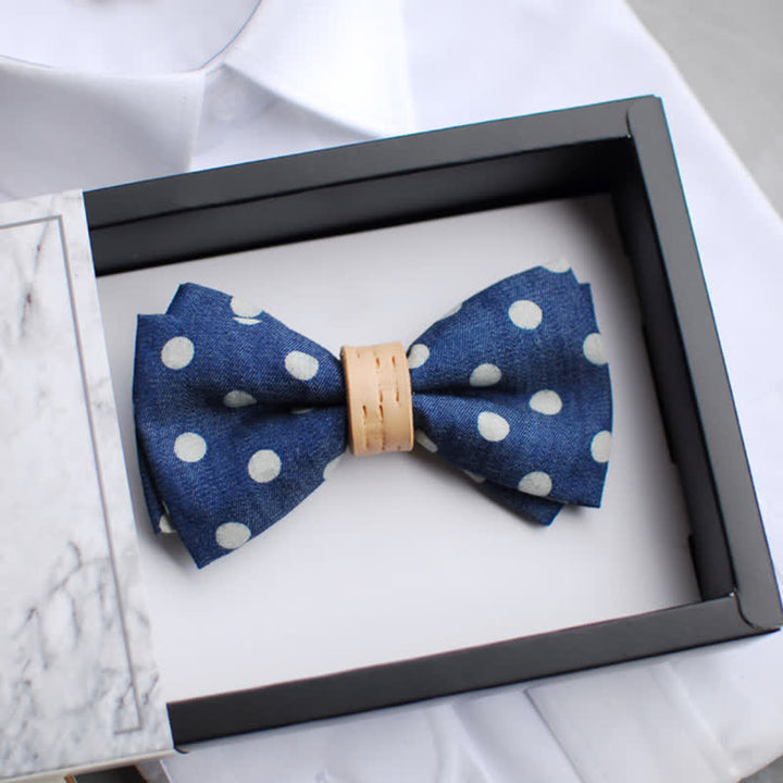 Papillon in pelle con pois blu da uomo - Stile n. 1 - image 2
