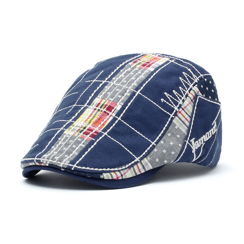 Cappello basco piatto con ricamo irregolare regolabile - Blu - Regolabile (22 1/2"-23 5/8") - image 2