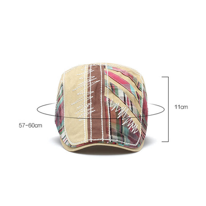 Cappello basco con fibbia regolabile in patchwork di cotone - image 3
