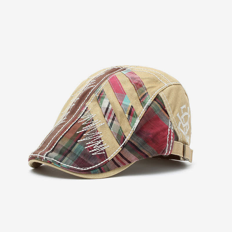 Cappello basco con fibbia regolabile in patchwork di cotone - Beige - Regolabile (22 1/2"-23 5/8") - image 1