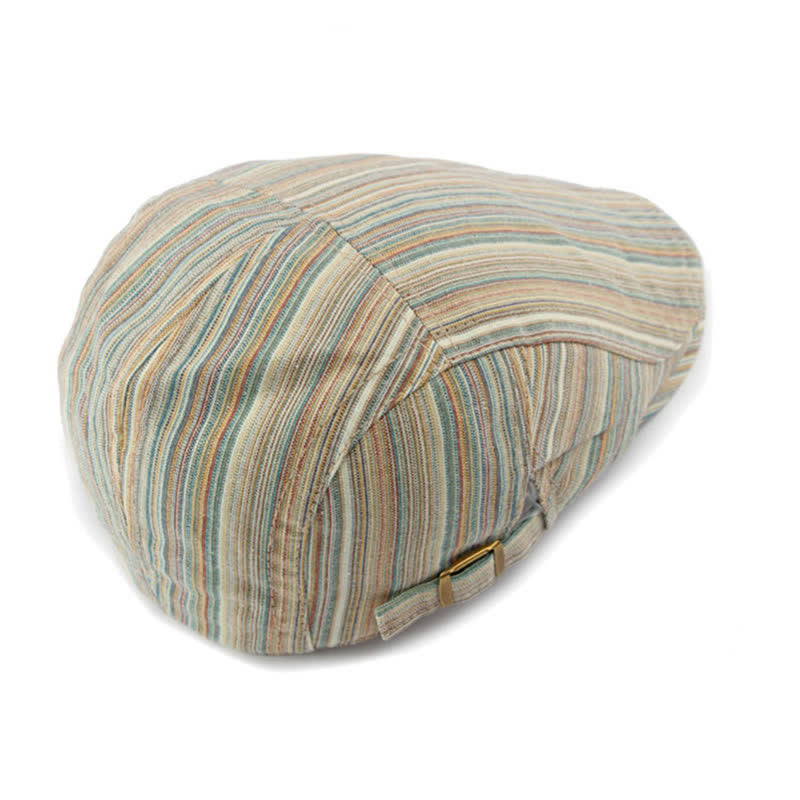 Cappello basco casual con fibbia regolabile a righe retrò - image 5