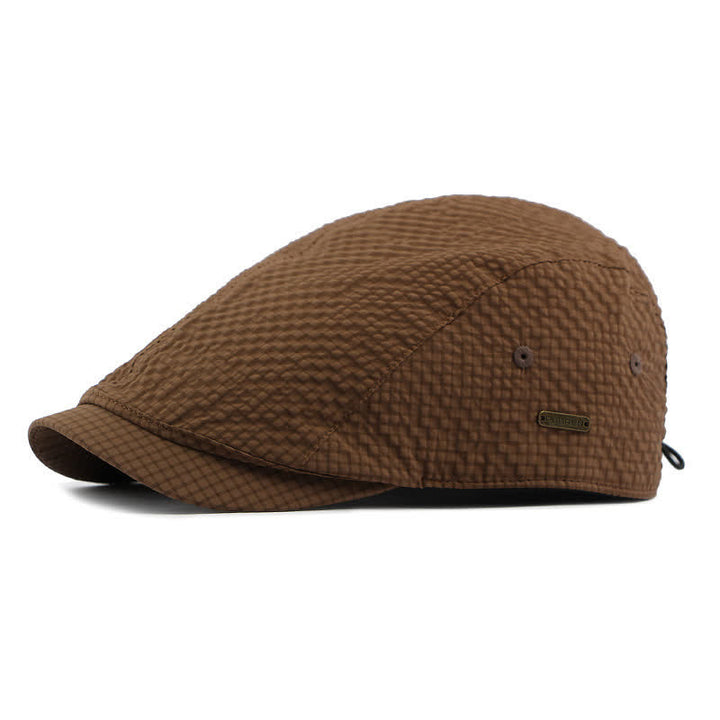 Cappello basco estivo da giornalaio con motivo scozzese retrò e fascino fresco - Caffè - Regolabile (21 5/8"-23 5/8") - image 0