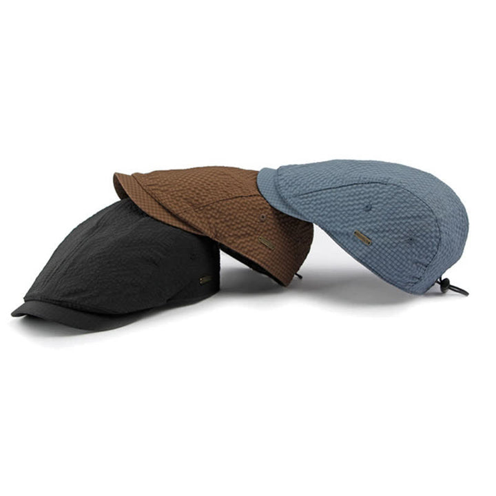 Cappello basco estivo da giornalaio con motivo scozzese retrò e fascino fresco - image 2