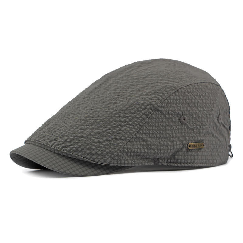 Cappello basco estivo da giornalaio con motivo scozzese retrò e fascino fresco - Grigio scuro - Regolabile (21 5/8"-23 5/8") - image 10