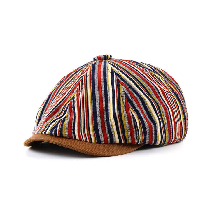 Cappello basco ottagonale a righe ispirato all'artista unico - Borgogna - Misura M (22"-22 7/8") - image 0