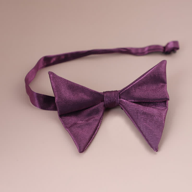 Papillon a punta oversize lucido a forma di farfalla da uomo - Viola - Stile n. 1 - image 9