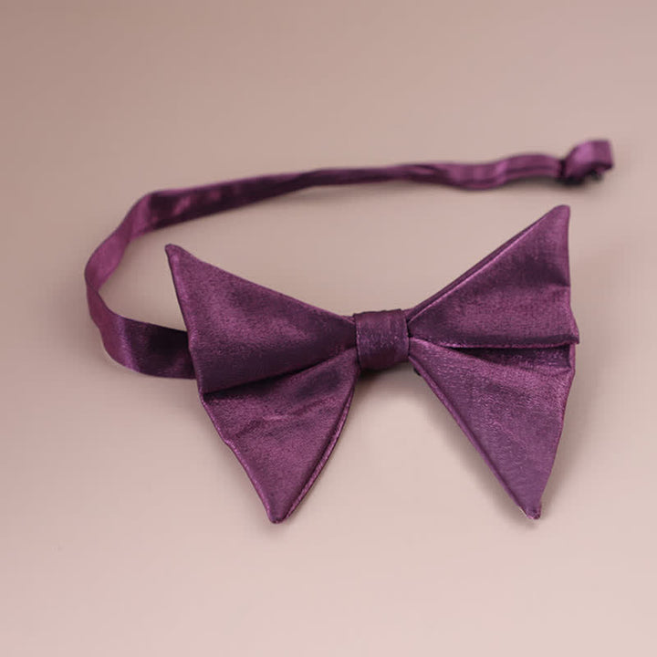 Papillon a punta oversize lucido a forma di farfalla da uomo - Viola - Stile n. 1 - image 9