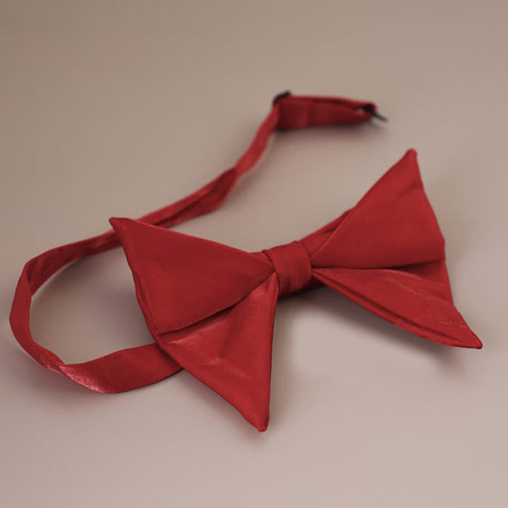 Papillon a punta oversize lucido a forma di farfalla da uomo - Rosso - Stile n. 1 - image 18