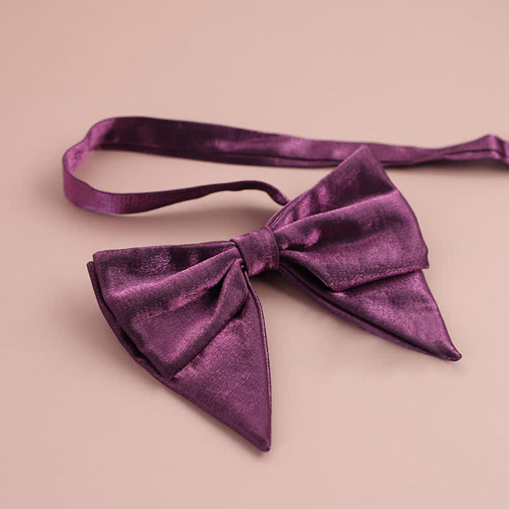 Papillon a punta oversize lucido a forma di farfalla da uomo - Viola - Stile n. 2 - image 11