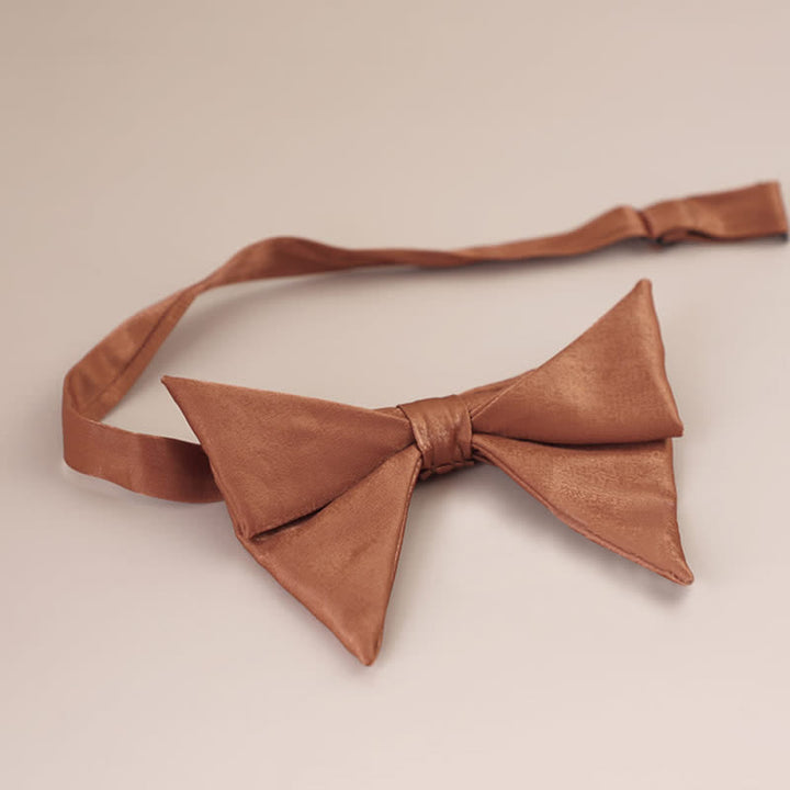 Papillon a punta oversize lucido a forma di farfalla da uomo - Cioccolato - Stile n. 1 - image 12
