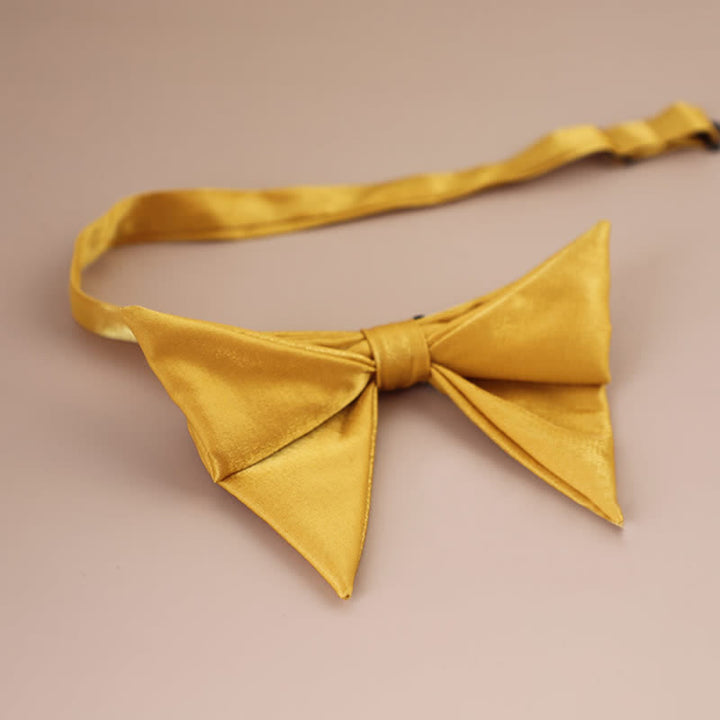 Papillon a punta oversize lucido a forma di farfalla da uomo - Giallo - Stile n. 1 - image 22