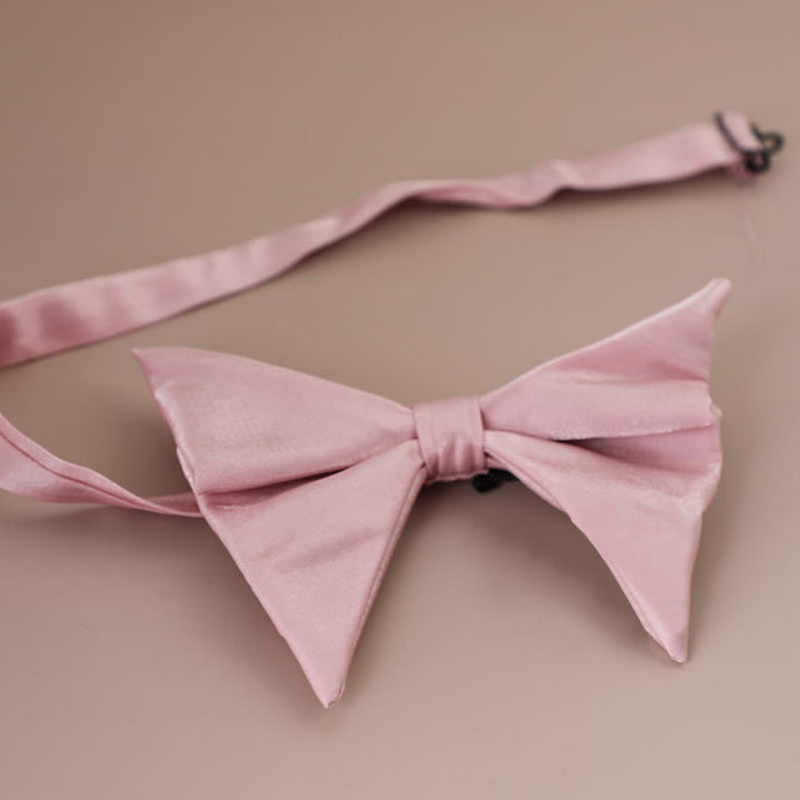 Papillon a punta oversize lucido a forma di farfalla da uomo - Rosa - Stile n. 1 - image 24
