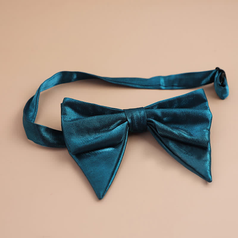 Papillon a punta oversize lucido a forma di farfalla da uomo - Verde acqua - Stile n. 2 - image 15