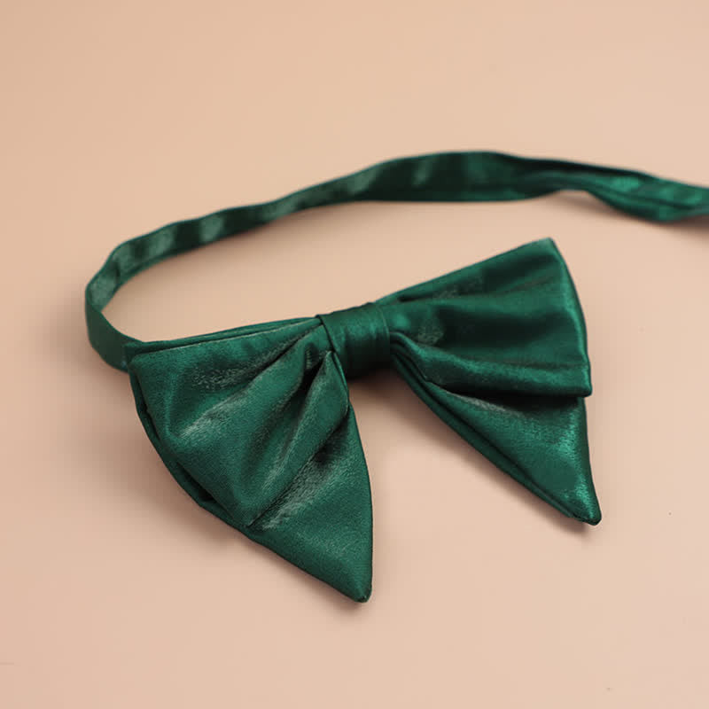 Papillon a punta oversize lucido a forma di farfalla da uomo - Verde scuro - Stile n. 2 - image 21