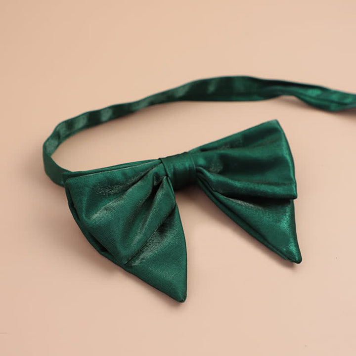 Papillon a punta oversize lucido a forma di farfalla da uomo - Verde scuro - Stile n. 2 - image 21