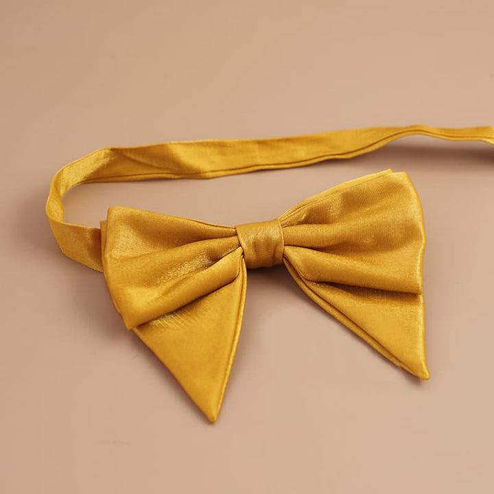 Papillon a punta oversize lucido a forma di farfalla da uomo - Giallo - Stile n. 2 - image 23
