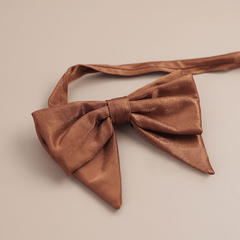 Papillon a punta oversize lucido a forma di farfalla da uomo - Cioccolato - Stile n. 2 - image 13