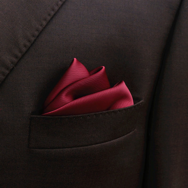 Papillon a punta tinta unita da uomo, stile bocciolo - Marrone - Fazzoletto da taschino - image 16
