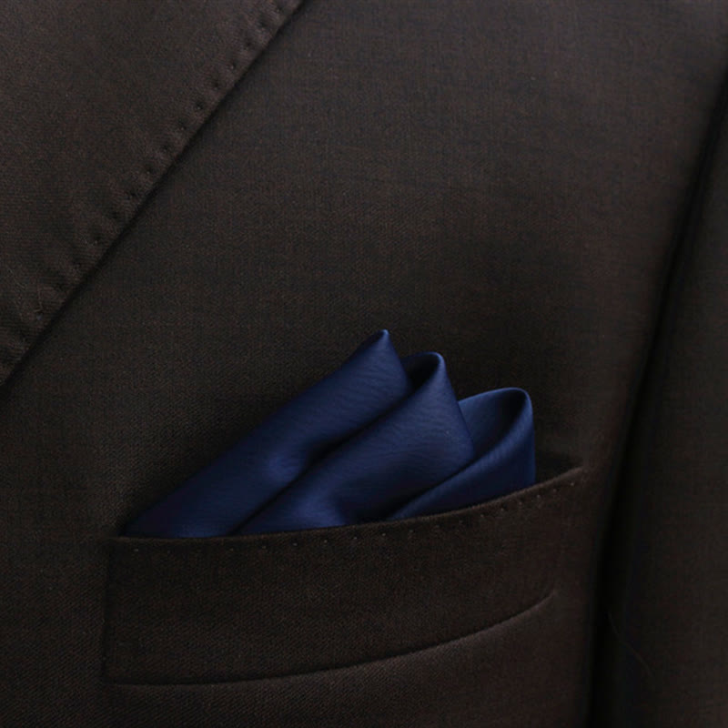 Papillon a punta tinta unita da uomo, stile bocciolo - Blu notte - Fazzoletto da taschino - image 22