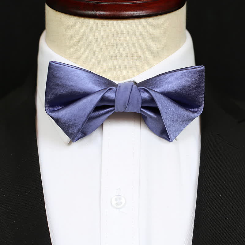 Papillon da uomo elegante blu viola tinta unita - image 7