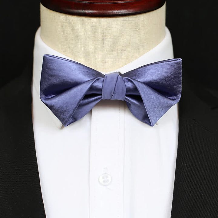 Papillon da uomo elegante blu viola tinta unita - image 7