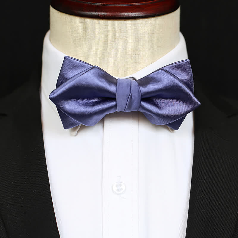 Papillon da uomo elegante blu viola tinta unita - image 11