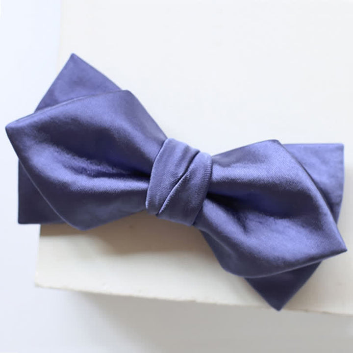 Papillon da uomo elegante blu viola tinta unita - Stile n. 5 - image 10