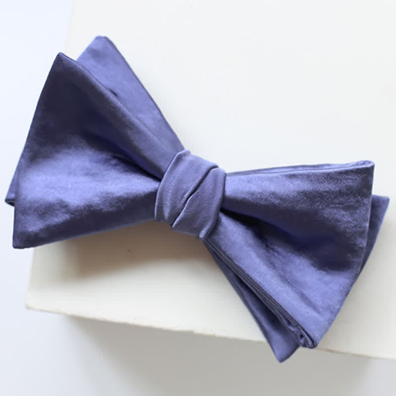 Papillon da uomo elegante blu viola tinta unita - Stile n. 1 - image 2