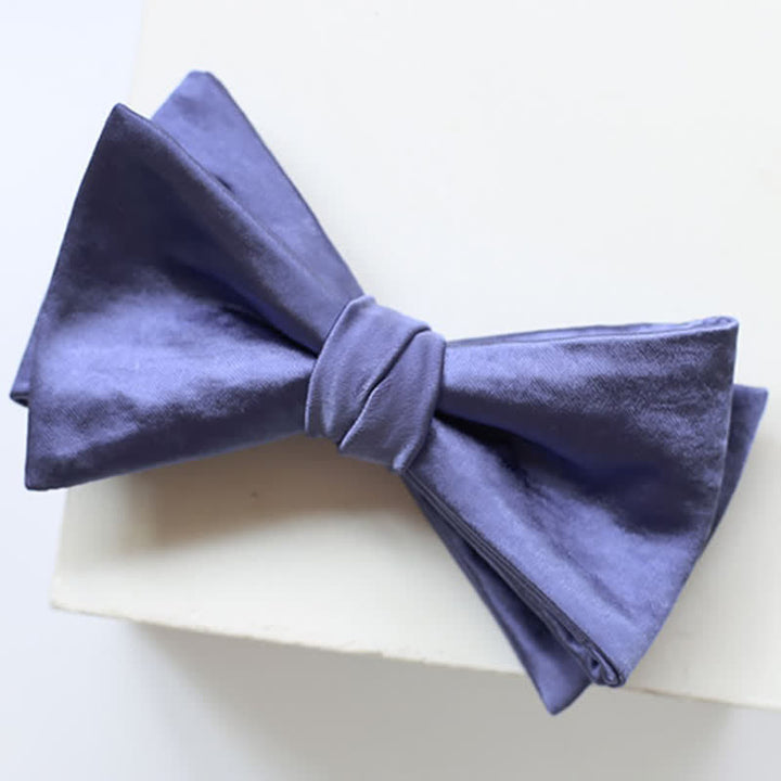 Papillon da uomo elegante blu viola tinta unita - Stile n. 1 - image 2