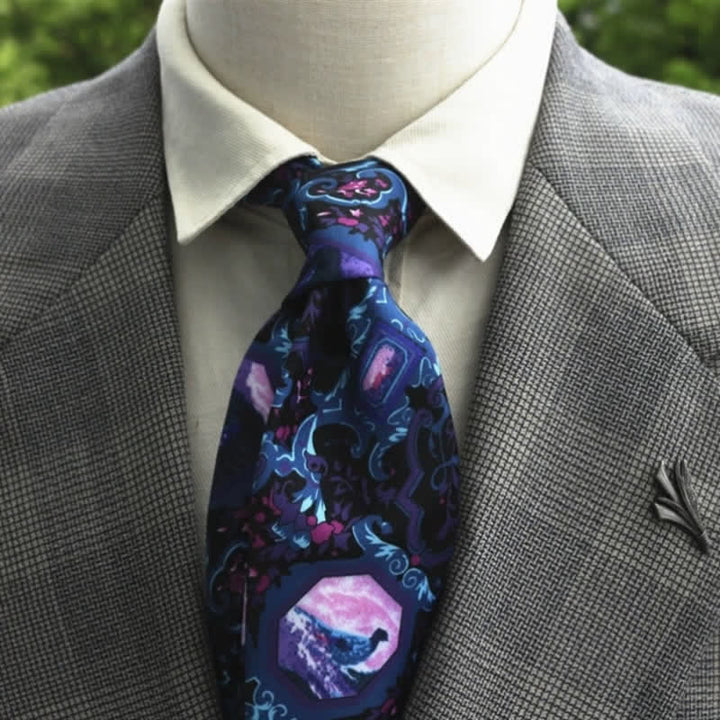 Cravatta Boho con motivo floreale fantastico da uomo - Stile n. 8 - image 9