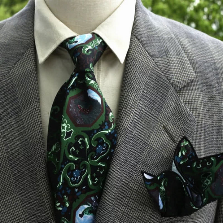 Cravatta Boho con motivo floreale fantastico da uomo - Stile n. 1 - image 0