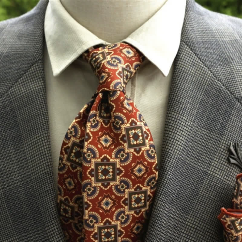 Cravatta Boho con motivo floreale fantastico da uomo - Stile #17 - image 18