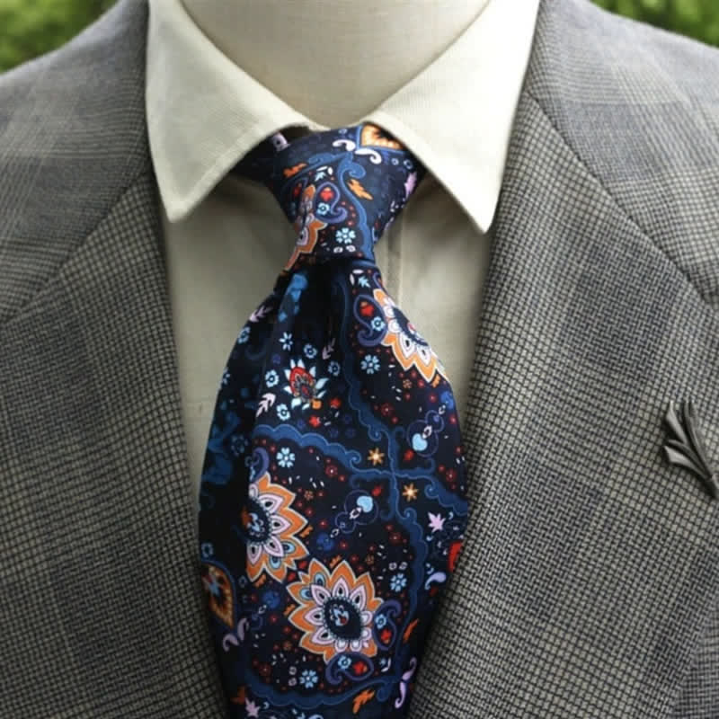 Cravatta Boho con motivo floreale fantastico da uomo - Stile n. 16 - image 17