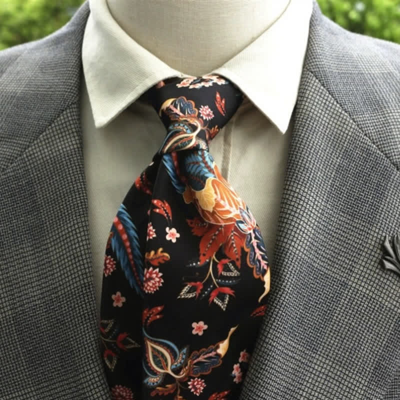 Cravatta Boho con motivo floreale fantastico da uomo - Stile #19 - image 20