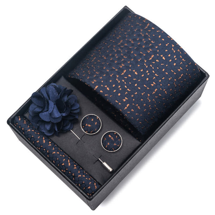 Set di 4 cravatte da uomo con motivo jacquard blu navy - Stile n. 7 - image 13