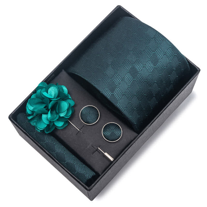 Set di 4 cravatte da uomo della serie Gentle Dark Green - image 7