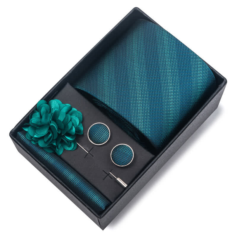 Set di 4 cravatte da uomo della serie Gentle Dark Green - image 11