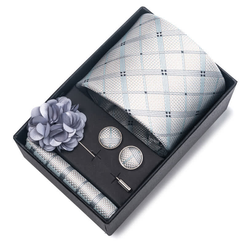 Set di 4 cravatte da uomo della serie Modern Silver Gray - image 1