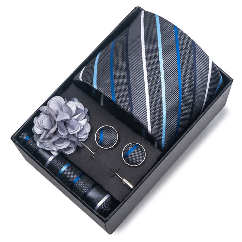 Set di 4 cravatte da uomo della serie Modern Silver Gray - image 9