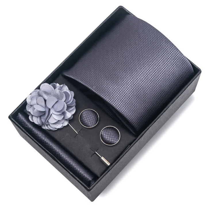 Set di 4 cravatte da uomo della serie Modern Silver Gray - image 7