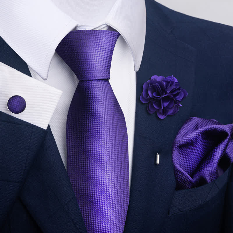 Set di 4 fazzoletti da taschino formali classici da uomo - Stile n. 2 - image 2