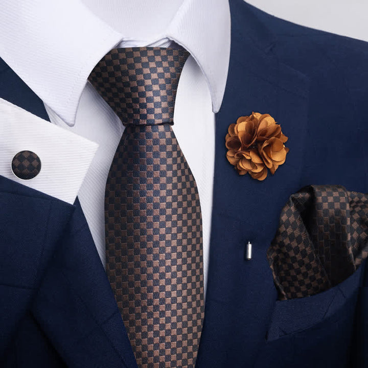 Set di 4 fazzoletti da taschino formali classici da uomo - Stile n. 6 - image 10