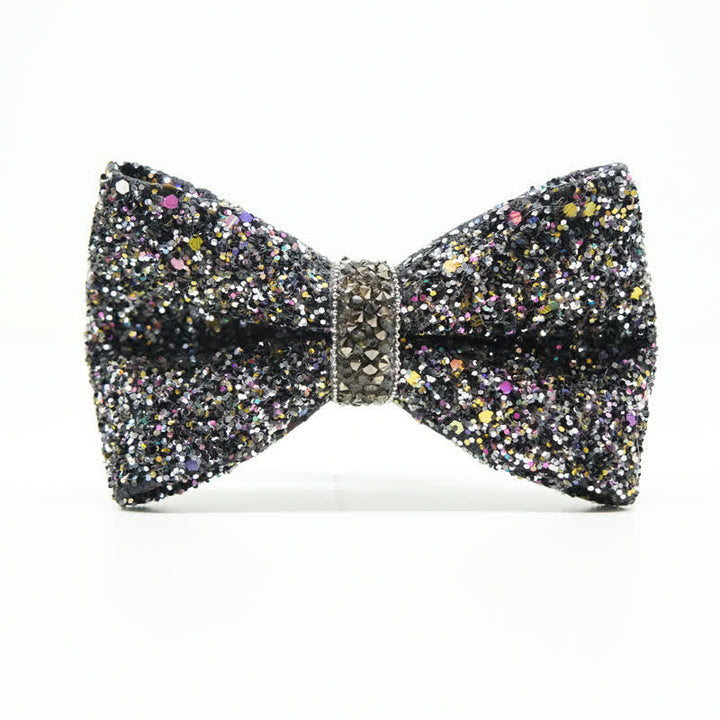 Cravatta a farfalla scintillante e colorata da uomo con strass - image 1