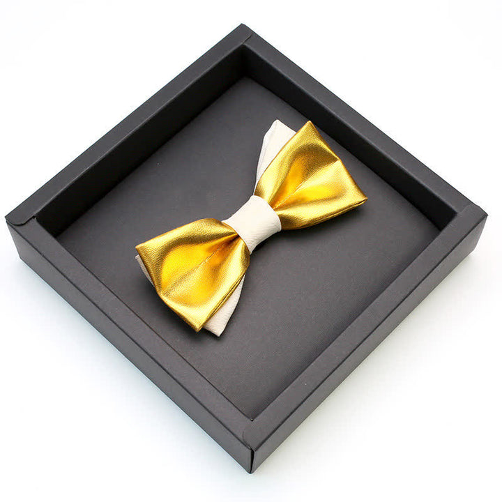 Papillon doppio strato bianco e oro di lusso da uomo - image 2