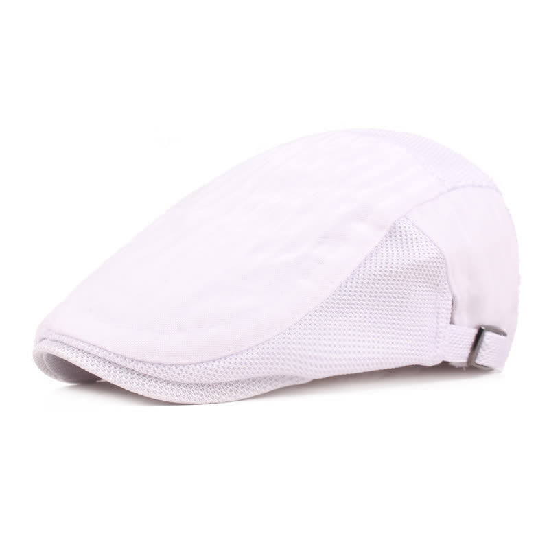 Cappello basco leggero a righe con becco d'anatra semplice - Bianco - Regolabile (21 5/8"-23 5/8") - image 6
