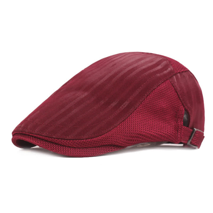 Cappello basco leggero a righe con becco d'anatra semplice - Rosso scuro - Regolabile (21 5/8"-23 5/8") - image 1