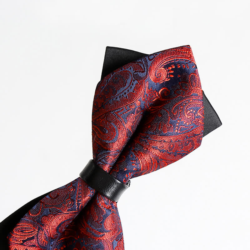 Papillon con motivo Paisley a doppio strato da uomo alla moda - image 5